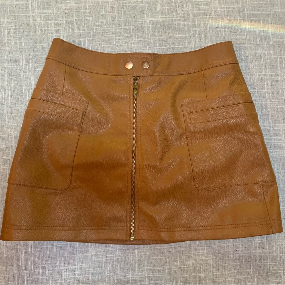 Free People Vegan Leather Mini Skirt